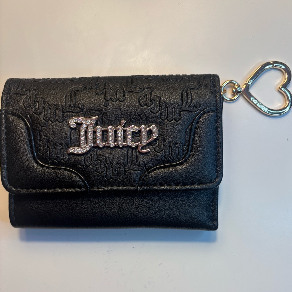 Juicy Couture Black Wallet with Heart Charm